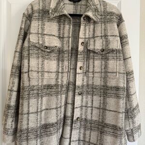 Plaid Button-Up Jacket